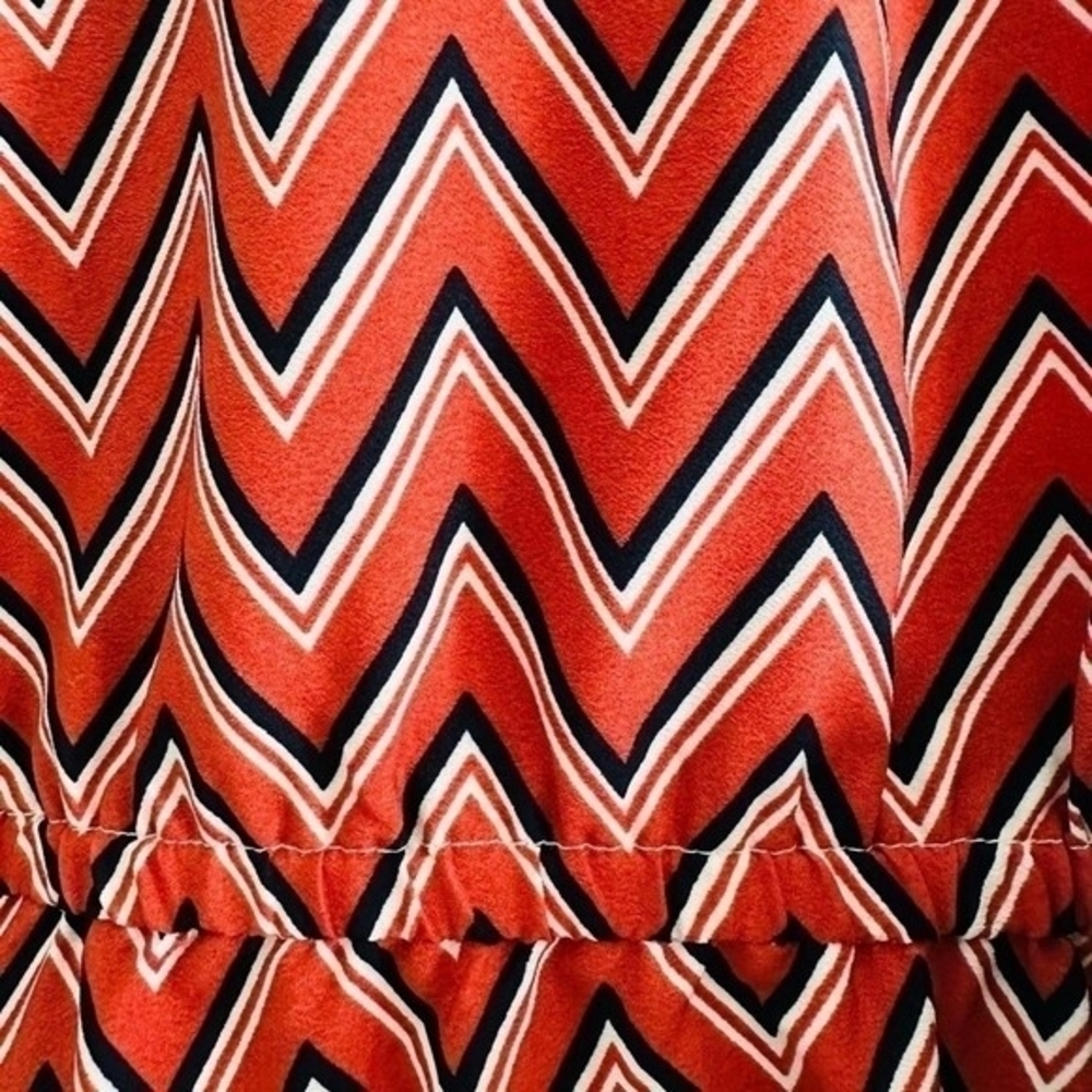 Women Dress Speed Control NY Chevron Print Dress Tassel Front Sheath Midi Dress - Picture 11 of 12